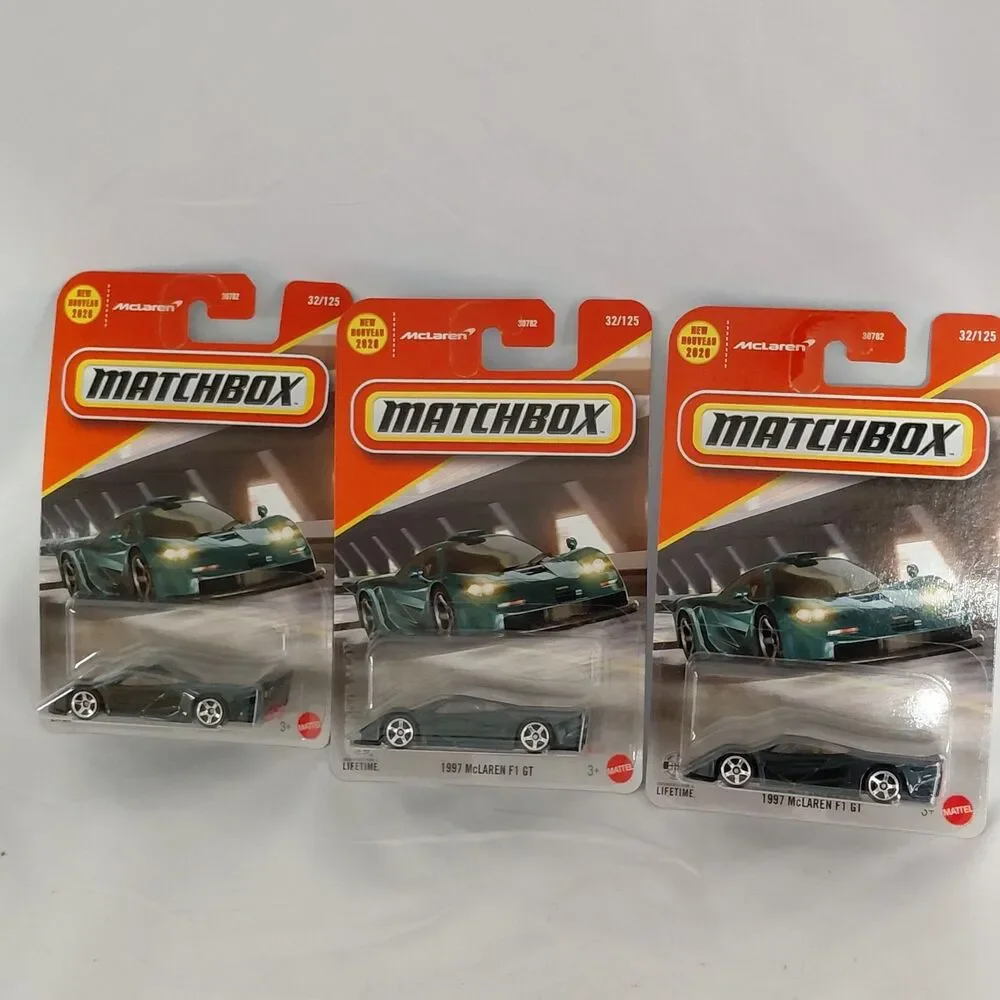 Matchbox Lot of 3 1997 McLaren F1 GT Dark Green Longtail Supercar 1:64 Mainline